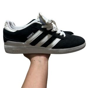 Adidas Busenitz in the Core Black and Cloud White colorway Size 10
